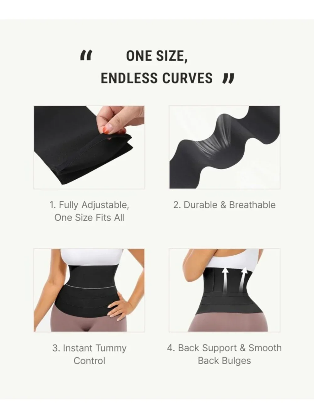 Tummy Control Waist Trainer for Women - Long Torso Trimmer Belt & Wrap